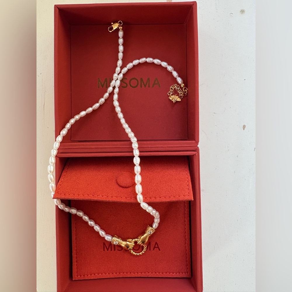 Missoma Gold and White Pearl Necklace
